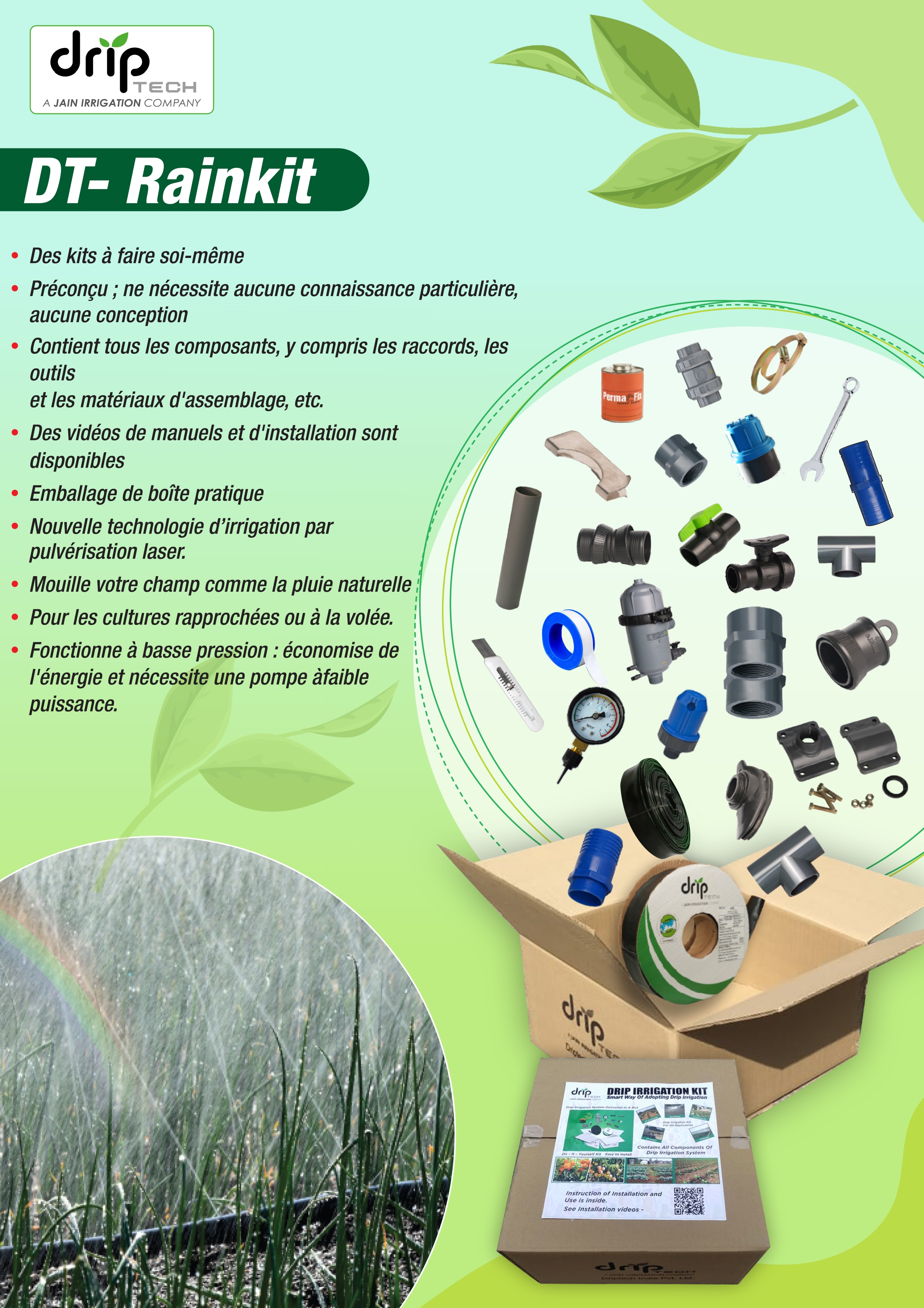 -	Kit d’irrigation goute à goute innovant DT Rain